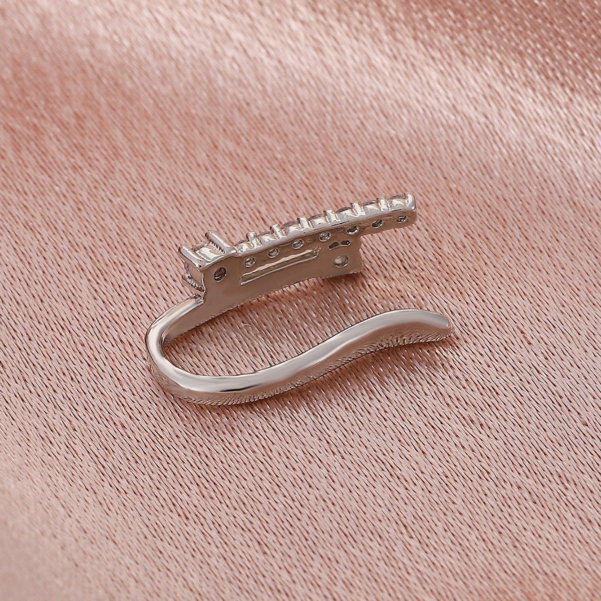 MAC134  Non-Puncture T-Shape Micropaved Zirconia Nose Ring - SJB-DIAMOND ELITES