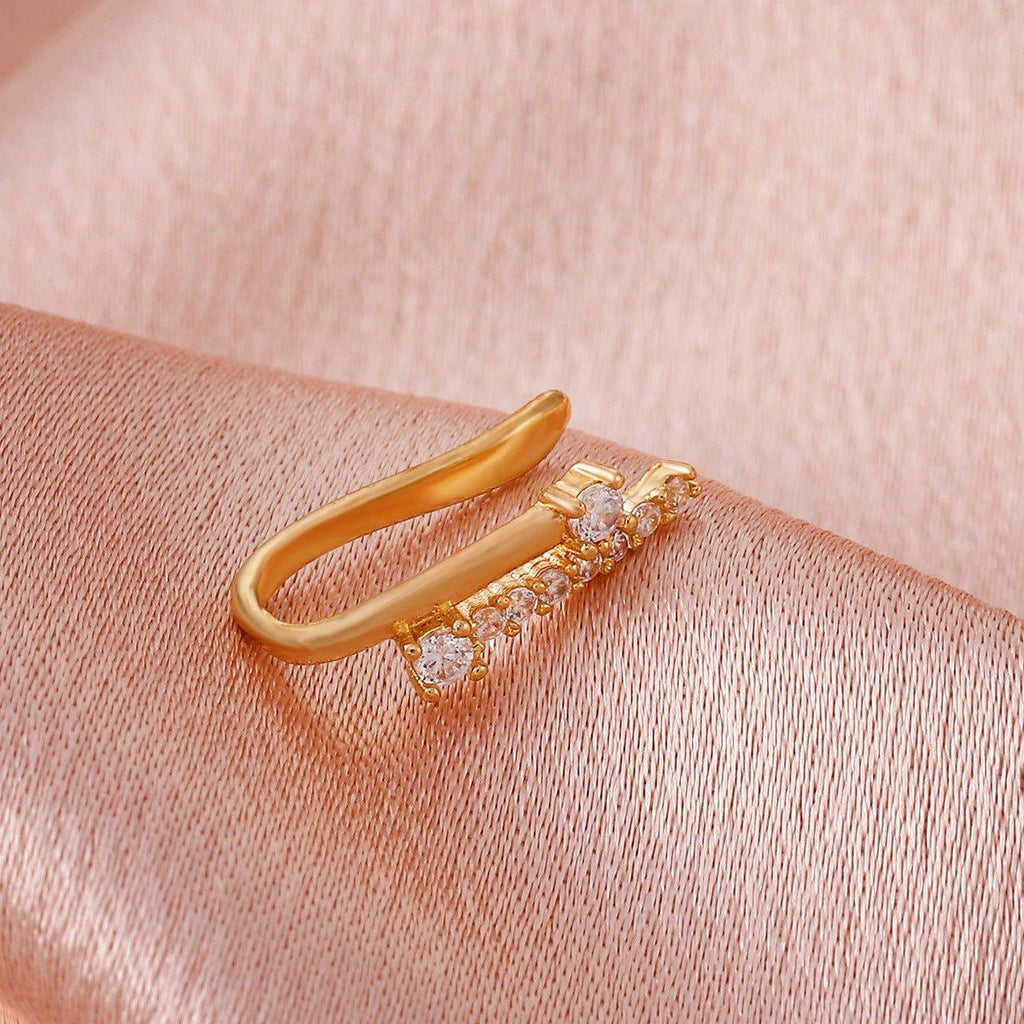 MAC134  Non-Puncture T-Shape Micropaved Zirconia Nose Ring - SJB-DIAMOND ELITES