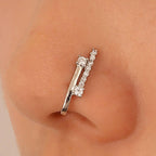 MAC134  Non-Puncture T-Shape Micropaved Zirconia Nose Ring - SJB-DIAMOND ELITES