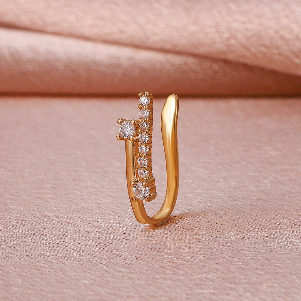 MAC134  Non-Puncture T-Shape Micropaved Zirconia Nose Ring - SJB-DIAMOND ELITES