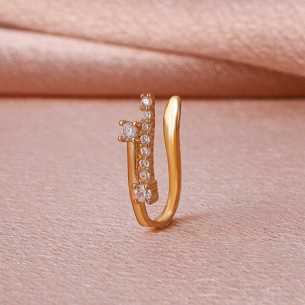 MAC134  Non-Puncture T-Shape Micropaved Zirconia Nose Ring - SJB-DIAMOND ELITES