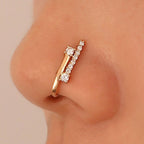 MAC134  Non-Puncture T-Shape Micropaved Zirconia Nose Ring - SJB-DIAMOND ELITES