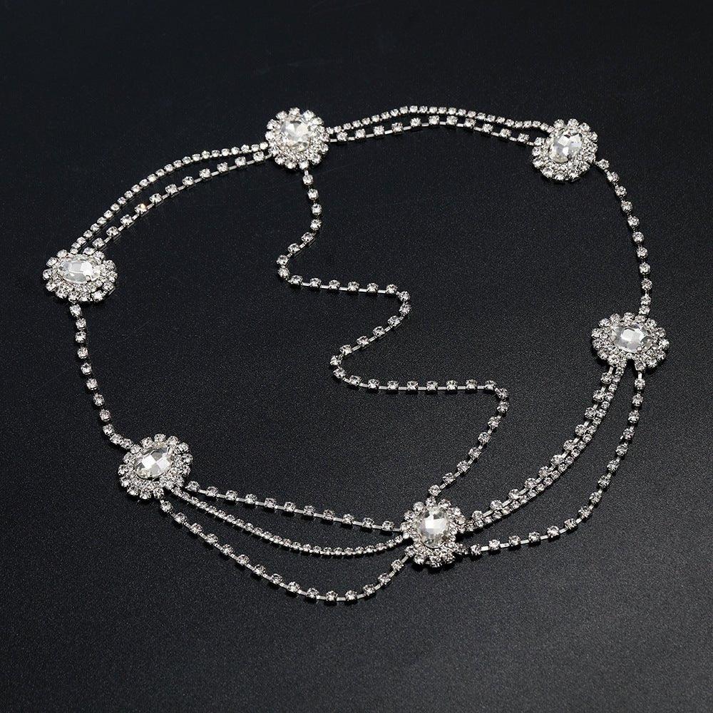 Stylish Multi-layered Rhinestone Tassel Forehead Headpiece(MAC151) - SJB-DIAMOND ELITES