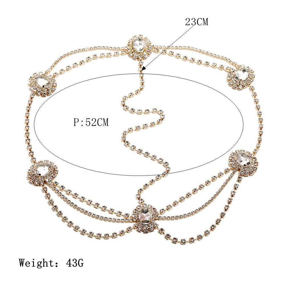 Stylish Multi-layered Rhinestone Tassel Forehead Headpiece(MAC151) - SJB-DIAMOND ELITES