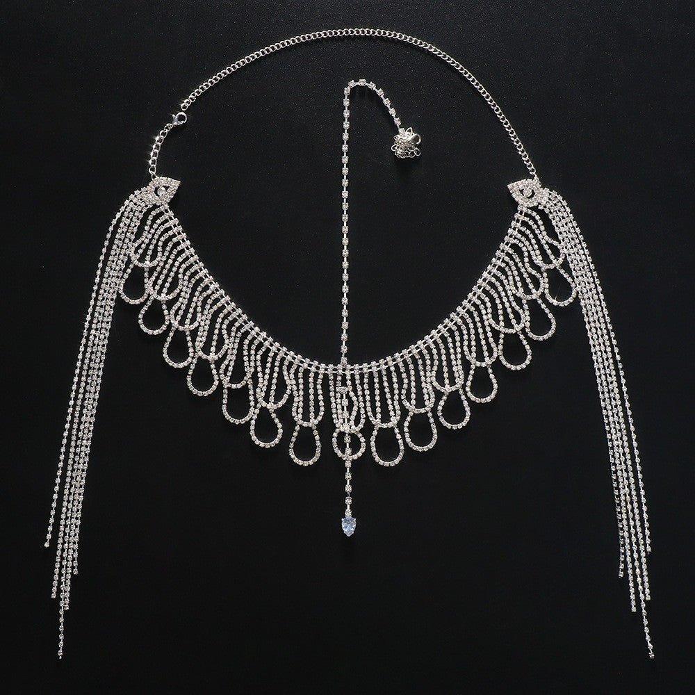 MAC155 Fashionable Rhinestone Ttassel Headwear Multi-layered Zircon Hair Chain - SJB-DIAMOND ELITES