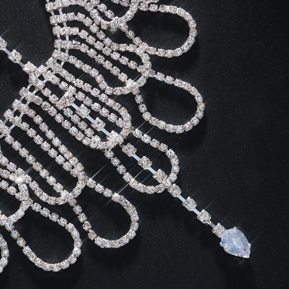 MAC155 Fashionable Rhinestone Ttassel Headwear Multi-layered Zircon Hair Chain - SJB-DIAMOND ELITES