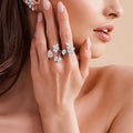 MAC157 Premium Zircon Stacked Flower Ring - SJB-DIAMOND ELITES