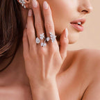 MAC157 Premium Zircon Stacked Flower Ring - SJB-DIAMOND ELITES
