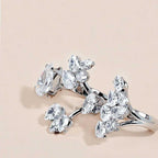 MAC157 Premium Zircon Stacked Flower Ring - SJB-DIAMOND ELITES