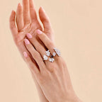 MAC157 Premium Zircon Stacked Flower Ring - SJB-DIAMOND ELITES