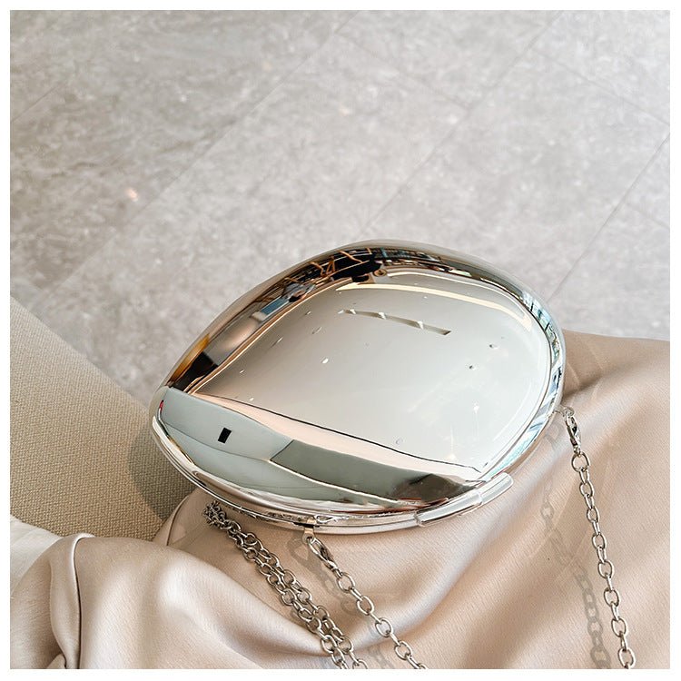 MAC160 Metal Acrylic Goose Egg Shoulder Crossbody Chain Cosmetic Bag - SJB-DIAMOND ELITES