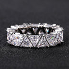MAC161 Full-Circle Single-Row Triangular Zircon Ring - SJB-DIAMOND ELITES