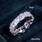 MAC161 Full-Circle Single-Row Triangular Zircon Ring - SJB-DIAMOND ELITES
