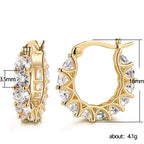 MAC163 Fully embellished zircon flower-shaped U-shaped earrings - SJB-DIAMOND ELITES