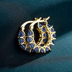 MAC163 Fully embellished zircon flower-shaped U-shaped earrings - SJB-DIAMOND ELITES