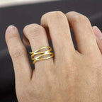 MAC166 Simple Geometric Lines Hollow Ring - SJB-DIAMOND ELITES