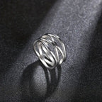 MAC166 Simple Geometric Lines Hollow Ring - SJB-DIAMOND ELITES