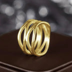 MAC166 Simple Geometric Lines Hollow Ring - SJB-DIAMOND ELITES