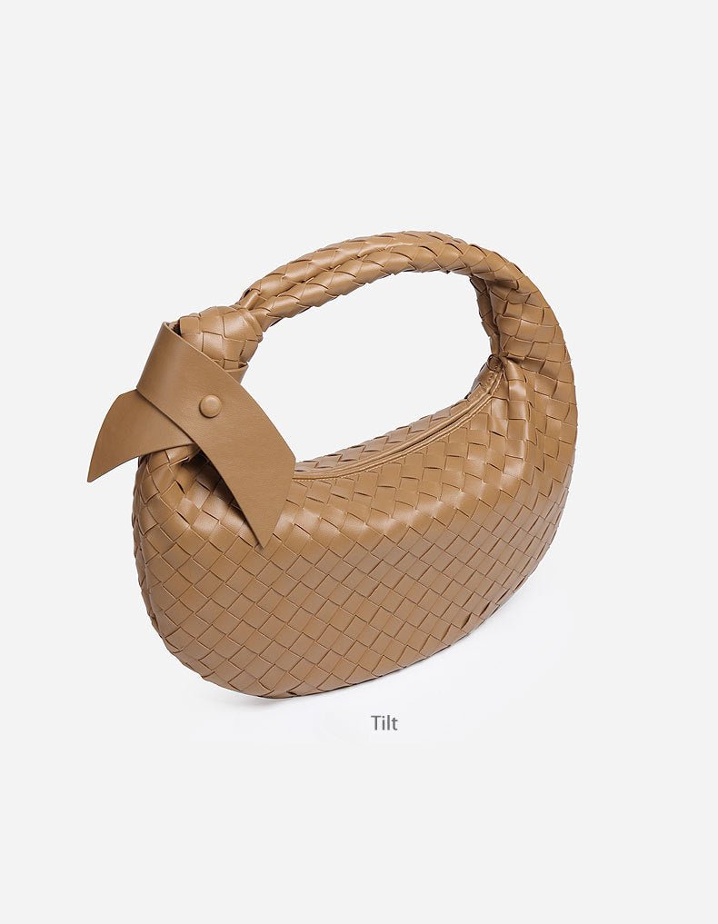 MAC168 Simple And Sstylish Woven Leather Handbag(No bow) - SJB-DIAMOND ELITES