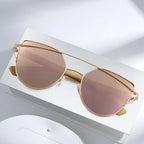 MAC169 Fashionable Cat-eye Metal Frame BamboTemple Sunglasses - SJB-DIAMOND ELITES