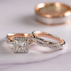 MAC175 Rose Gold Sparkling Zircon Luxury Engagement Ring - SJB-DIAMOND ELITES
