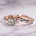 MAC175 Rose Gold Sparkling Zircon Luxury Engagement Ring - SJB-DIAMOND ELITES
