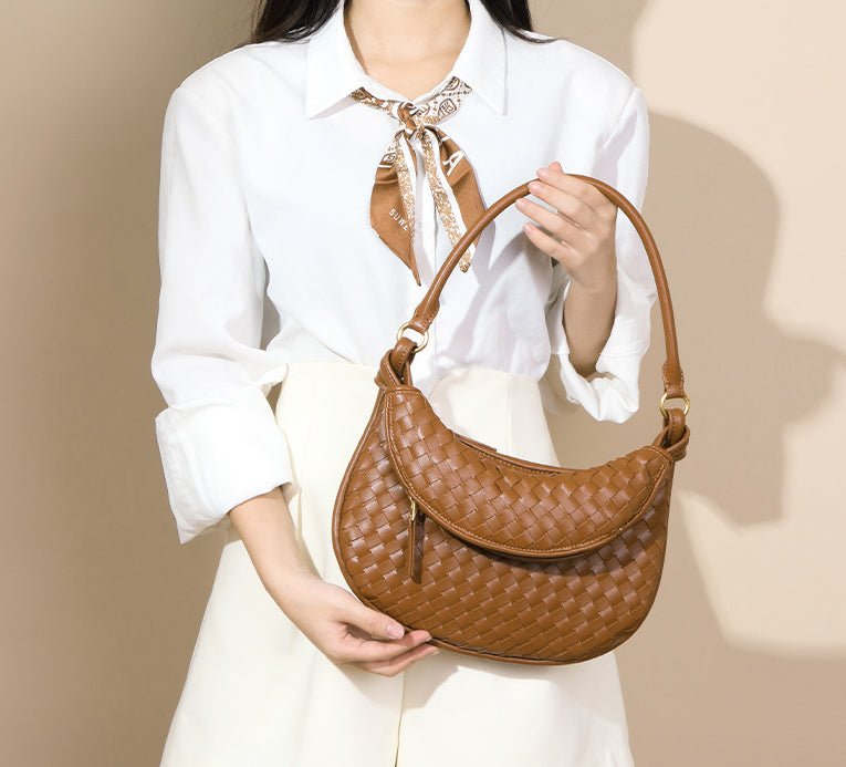 MAC177 Fashionable And Versatile Retro Woven High-end Shoulder Armpit Bag - SJB-DIAMOND ELITES