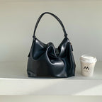 MAC180 High-End Pleated PU Leather All-Match Tote Bag
