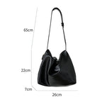 MAC180 High-End Pleated PU Leather All-Match Tote Bag