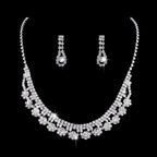 MAC181 Brilliant Full Diamond Zircon Drop Necklace And Earrings