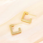 Micropaved Diamond Super Flash Geometric High-End Earrings(MAC190)
