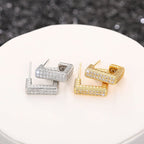 Micropaved Diamond Super Flash Geometric High-End Earrings(MAC190)