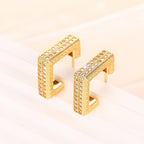 Micropaved Diamond Super Flash Geometric High-End Earrings(MAC190)