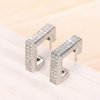 Micropaved Diamond Super Flash Geometric High-End Earrings(MAC190)