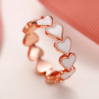 Simple Pink Heart-To-Heart Glue Ring and Earring(MAC198)