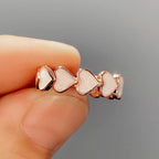 Simple Pink Heart-To-Heart Glue Ring and Earring(MAC198)