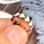 Simple Pink Heart-To-Heart Glue Ring and Earring(MAC198)