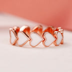 Simple Pink Heart-To-Heart Glue Ring and Earring(MAC198)