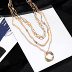 Thick Chain Round Pendant Necklace(MAC207)