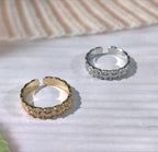 18K Gold Vacuum Plating: Brass With Zircon Open Ring(MAC213)