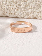 Simple engraved titanium steel ring with Arabic elements （With gift box）(MAC215)