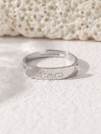 Simple engraved titanium steel ring with Arabic elements （With gift box）(MAC215)