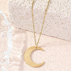 Simple Moon Titanium Steel Clavicle Chain Necklace (With gift box)(MAC218)