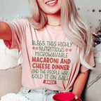 Macaroni And Cheese Dinner Tee Peachy Sunday