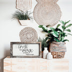 Rustic Wooden Magic Of New Beginnings Inspirational Sign Home Decor Gift BandsCo Straps