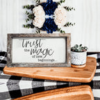 Rustic Wooden Magic Of New Beginnings Inspirational Sign Home Decor Gift BandsCo Straps