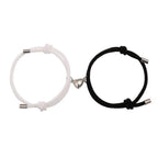 Magnet Attracts Couple Bracelet Heart Charm Jewelry Hand Woven Rope Handmade Bracelets With Mutual Attraction Magnetic Bells Friendship Rope Jewelry Bracelets