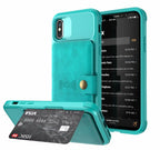 Magnetic Black Leather Wallet Case for iPhone 14 13 11 12 Case Armor Shockproof Card Holder Wallet Flip Cover Buckle Cash Card Sleeve Leather Protective Kickstand Durable High Capacity Phone Case Stevvex