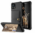 Magnetic Black Leather Wallet Case for iPhone 14 13 11 12 Case Armor Shockproof Card Holder Wallet Flip Cover Buckle Cash Card Sleeve Leather Protective Kickstand Durable High Capacity Phone Case Stevvex