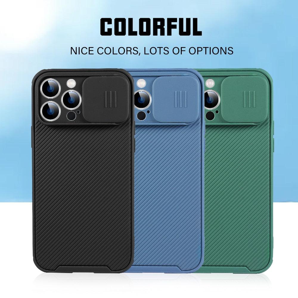 Magnetic Case for iPhone 13 12/13 12 Pro/13 12Pro Max Case Camera Protection Cover Silky Silicone Case with Slide Camera Lens Protection Shockproof Phone Case Stevvex